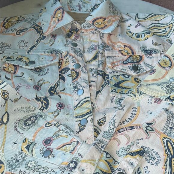 Blank NYC Multicolor Paisley cotton Jean Jacket - Picture 4 of 8